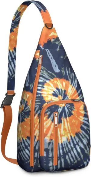 Shoulder Sling Crossbody Casual Chest Bag For Travel Sports Running,Backpack for Men & Women Lightweight Sports BagCrossbody Concealed Carry,Tie dye Shoulder Bag Waterproof Chest Bag