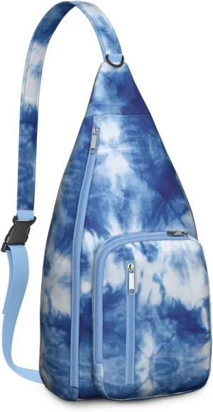 Shoulder Sling Crossbody Casual Chest Bag For Travel Sports Running,Backpack for Men & Women Lightweight Sports BagCrossbody Concealed Carry,Tie dye Shoulder Bag Waterproof Chest Bag