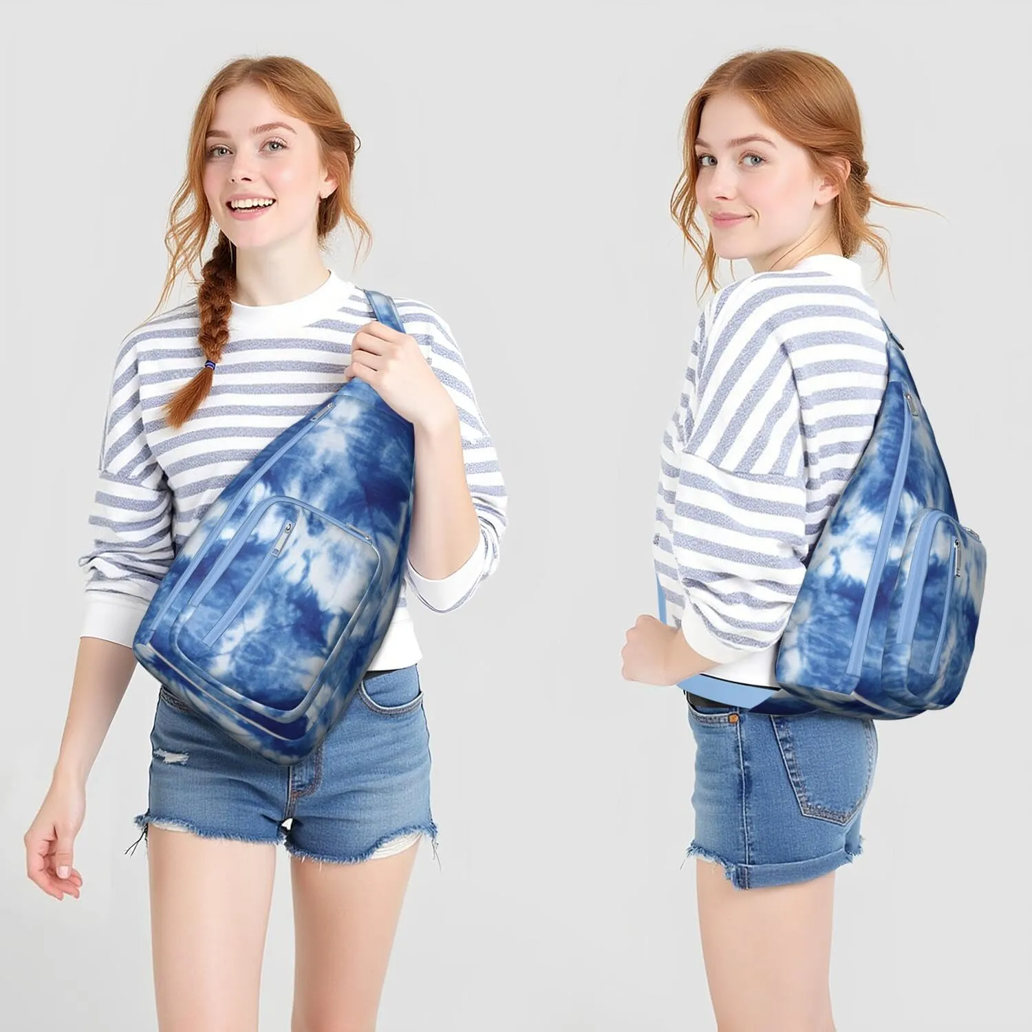 Shoulder Sling Crossbody Casual Chest Bag For Travel Sports Running,Backpack for Men & Women Lightweight Sports BagCrossbody Concealed Carry,Tie dye Shoulder Bag Waterproof Chest Bag
