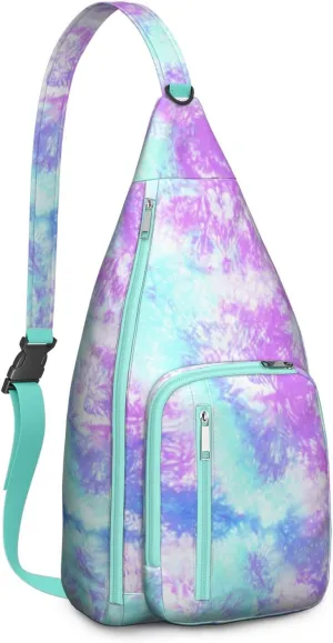 Shoulder Sling Crossbody Casual Chest Bag For Travel Sports Running,Backpack for Men & Women Lightweight Sports BagCrossbody Concealed Carry,Tie dye Shoulder Bag Waterproof Chest Bag
