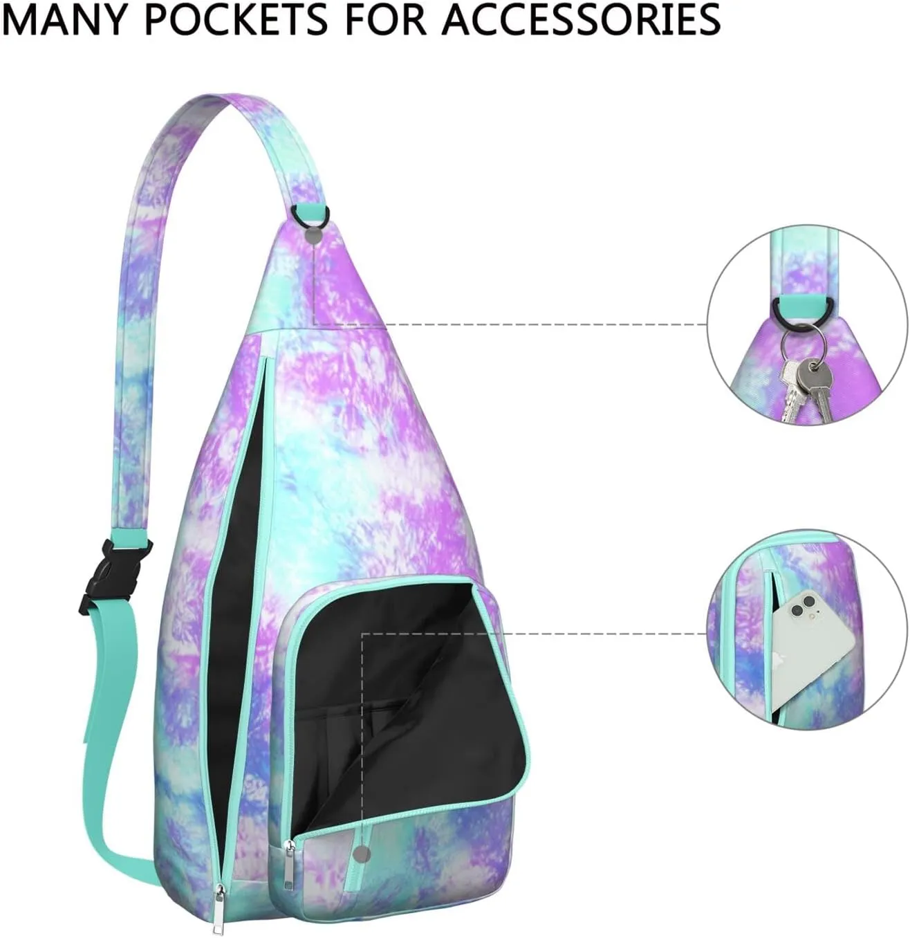 Shoulder Sling Crossbody Casual Chest Bag For Travel Sports Running,Backpack for Men & Women Lightweight Sports BagCrossbody Concealed Carry,Tie dye Shoulder Bag Waterproof Chest Bag