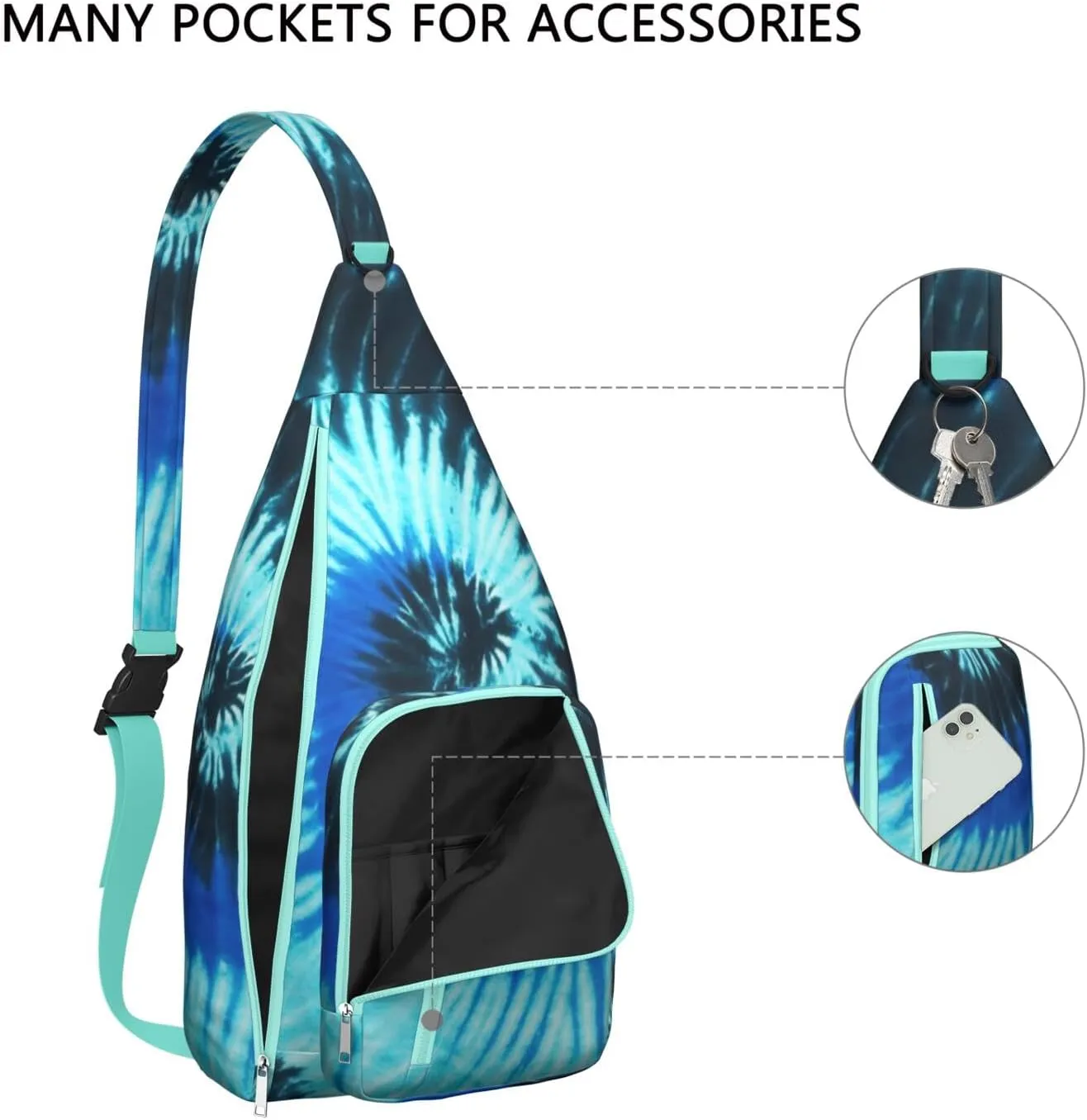 Shoulder Sling Crossbody Casual Chest Bag For Travel Sports Running,Backpack for Men & Women Lightweight Sports BagCrossbody Concealed Carry,Tie dye Shoulder Bag Waterproof Chest Bag