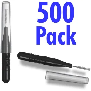 Single Use Mini Lash and Brow Micro Spoolie Brush with Cap - 2.26" Long / 50 Pieces Per Bag X 10 Bags = 500 Micro Spoolie Brushes