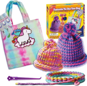 Sixth Space Hat Bag Knitting Weaving Loom Kit, Make Your Own Knitting Hat & Tie Dye Tote Bag, Weaving Round Loom for Kids, Crafts for Girls 8-12, Christmas Crafts for Teens, Teen Christmas Gifts