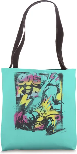 Skating Skater 90s Kid Cool Graffiti Retro Vintage Groovy Tote Bag