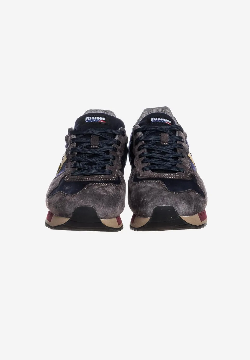 Sleek Blue Designer Sneakers with Contrast Men's Accents
