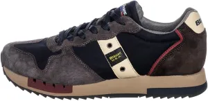 Sleek Blue Designer Sneakers with Contrast Men's Accents