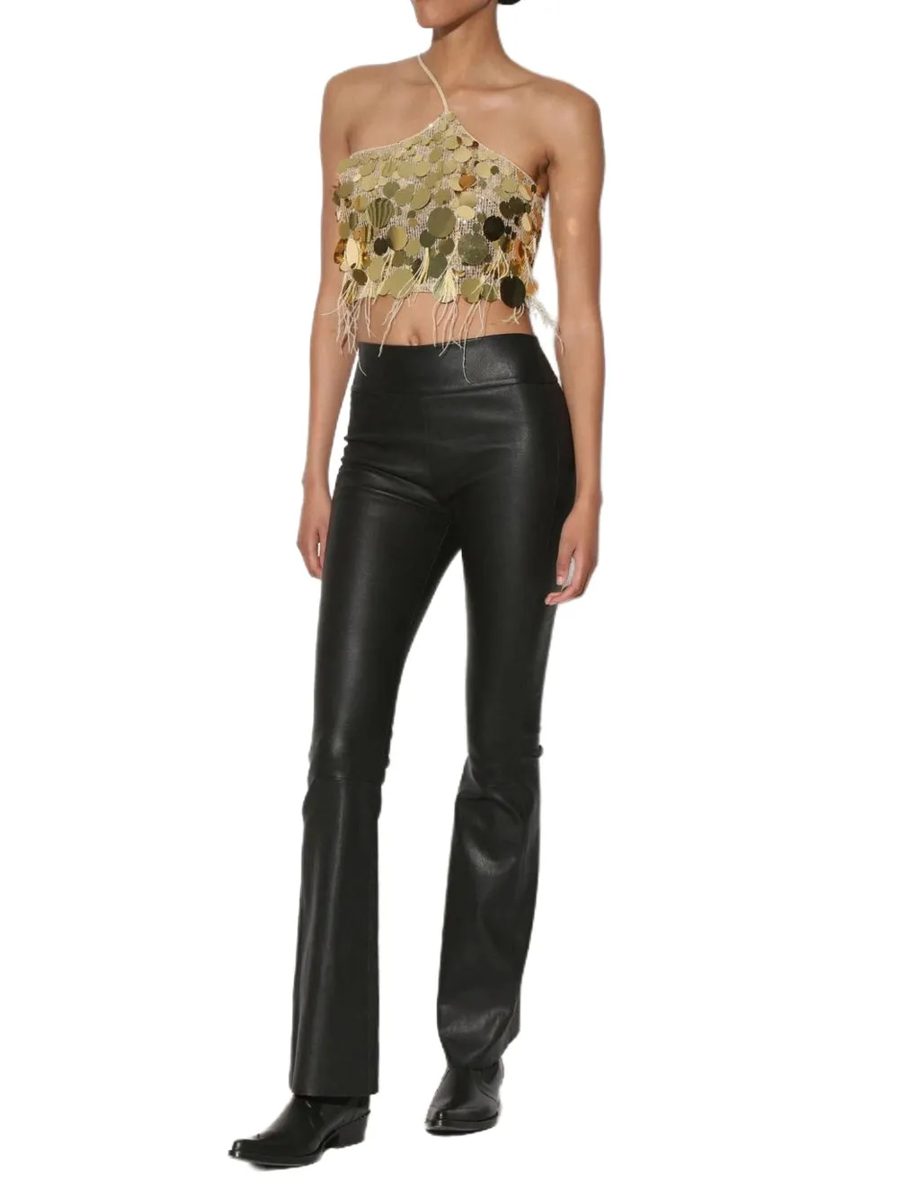 Sleek Modern Stretch Leather Pant