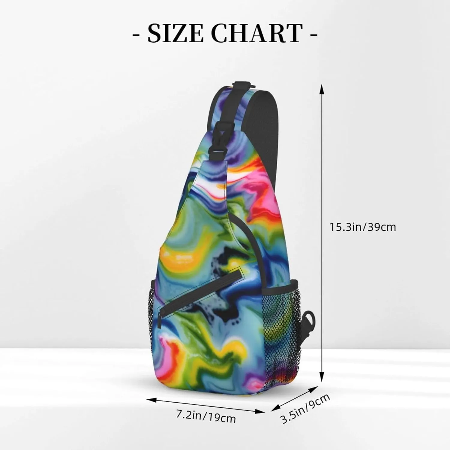 Sling Backpack,Men Cross Chest Bag Diagonally,Durable Adjustable Outdoor Cycling Travel Bag,Tie Dye Print