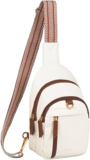Sling Bag for Women PU Leather Casual Crossbody Bags Fanny Pack Purse Chest Bag for Women Men
