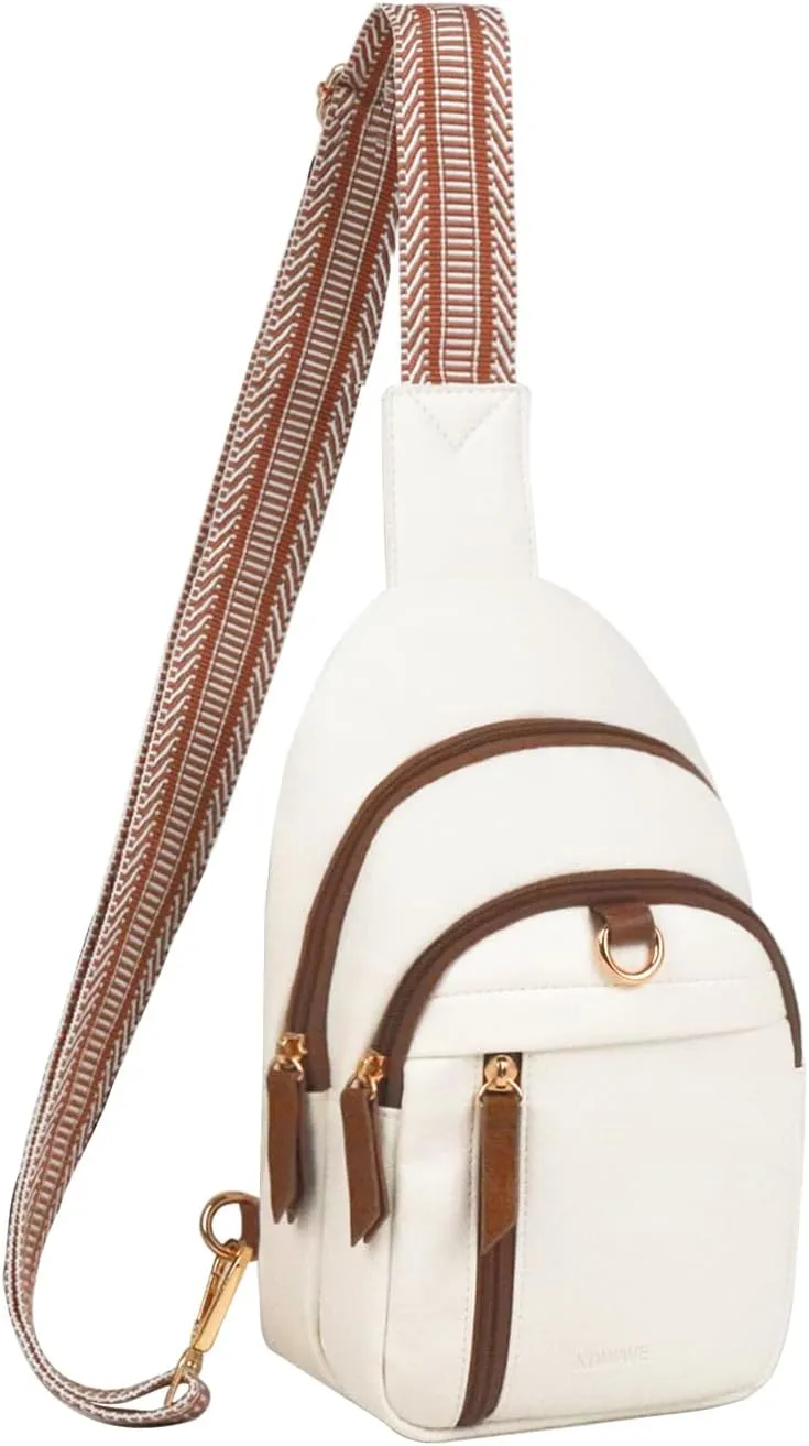 Sling Bag for Women PU Leather Casual Crossbody Bags Fanny Pack Purse Chest Bag for Women Men