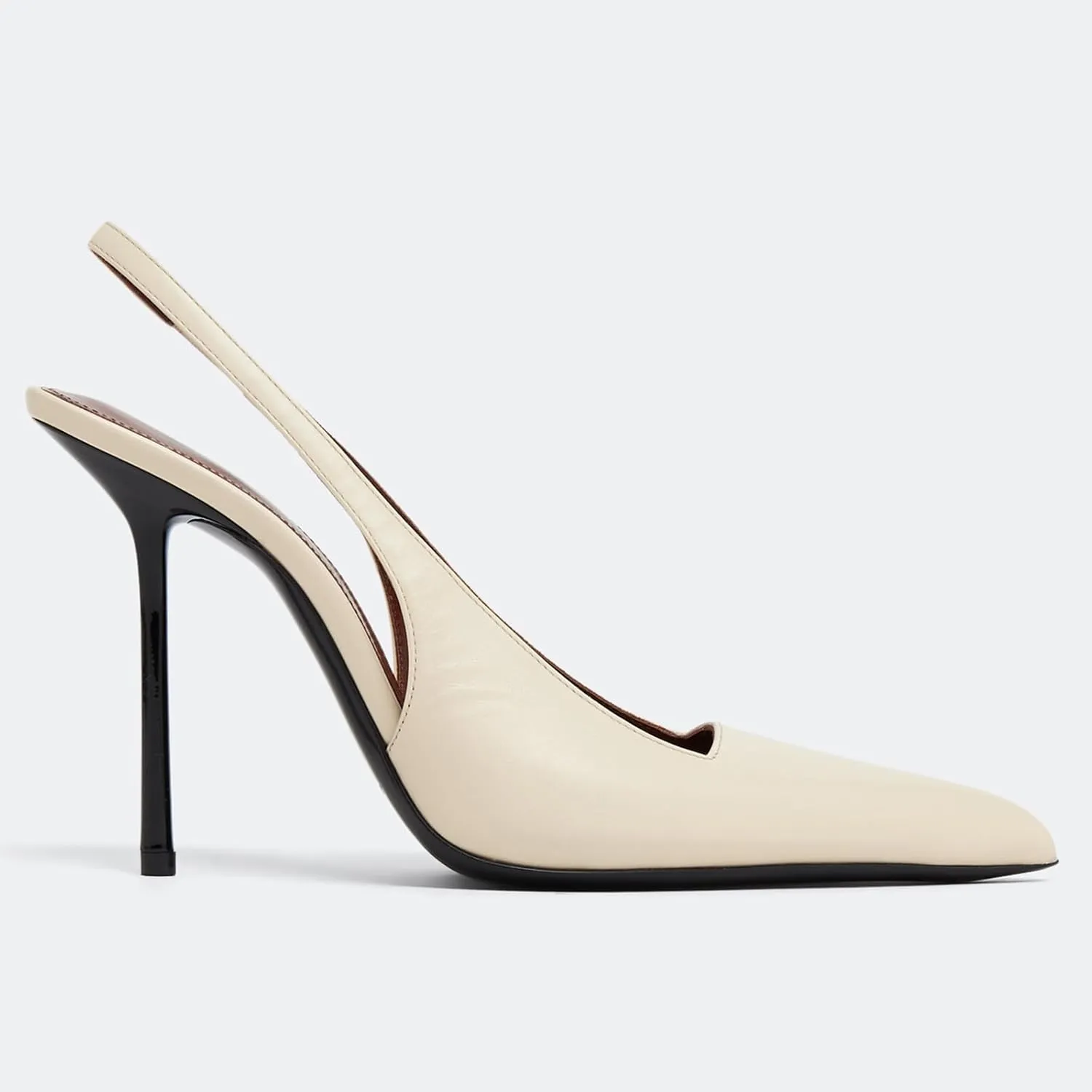 Slingback Stiletto Heels for Women Pointed Toe Slip On Patent Leather Pumps Backless Stretch Strap Dress High Heels