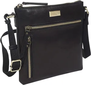 Small Crossbody Bags for Women - Real Leather Purse with Multiple Pockets, Premium Sling Phone Bag for Everyday use & Gifting (Black Polished VT)