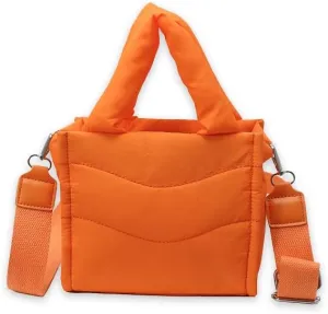 Small Puffer Tote Bag for Women,Quilted Crossbody Bag with Adjustable Strap,Puffy Purse Nylon Shoulder Handbag