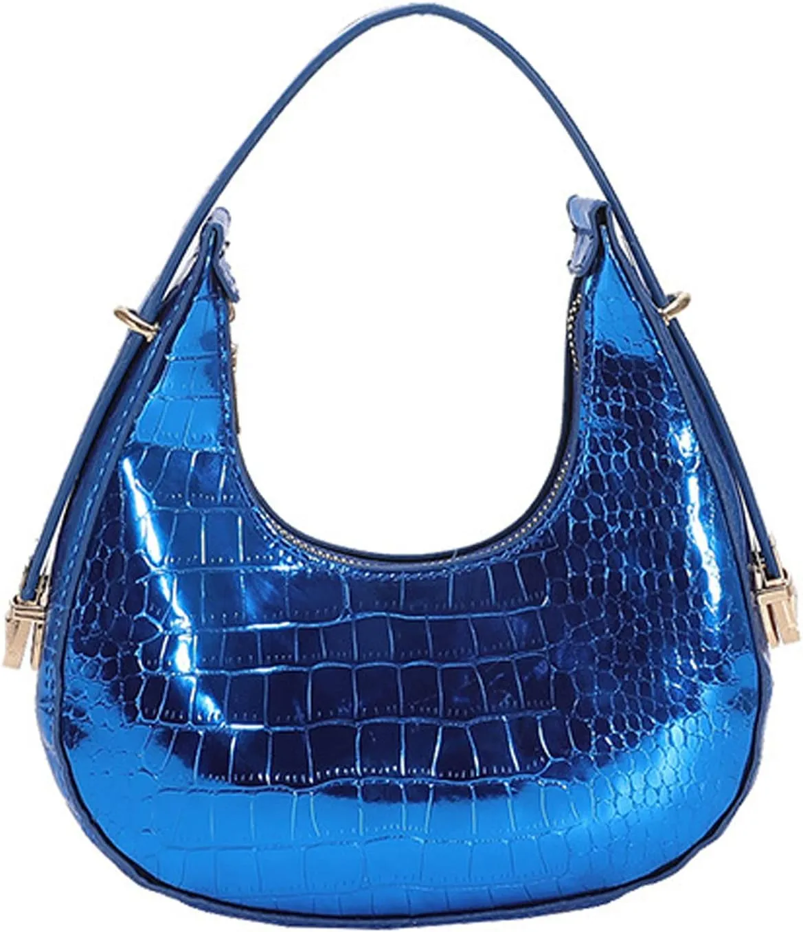 Small Shoulder Bags for Women Crocodile Pattern Leather Handbag Under the Arm Purse with Zipper Closure