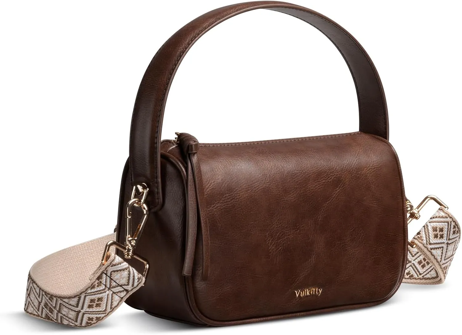 Small Top Handle Purse for Women Handbag with a Guitar Strap for Shoulder or Crossbody Wear