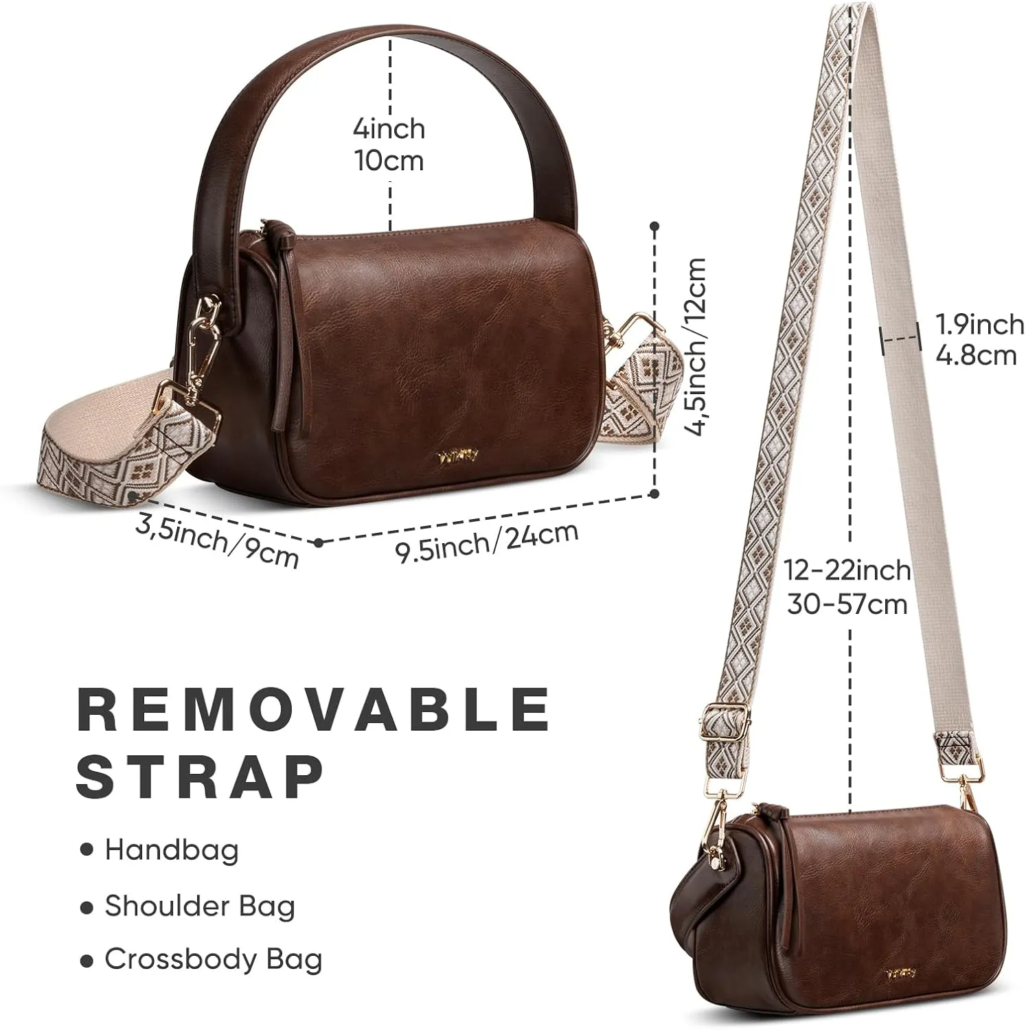 Small Top Handle Purse for Women Handbag with a Guitar Strap for Shoulder or Crossbody Wear