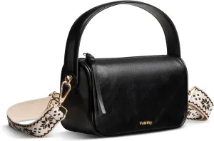 Small Top Handle Purse for Women Handbag with a Guitar Strap for Shoulder or Crossbody Wear