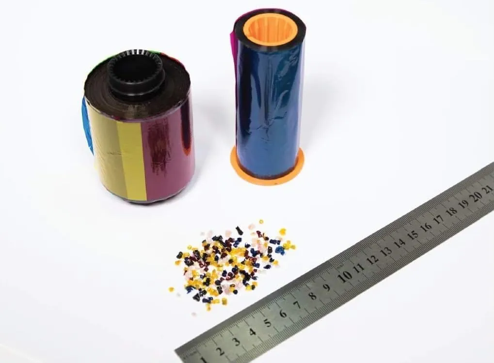 Smart-Bit ID Card Printer Ink Ribbon Shredder Bundle - Includes Shredder, Bin, Power Supply, 6 Disposal Bags