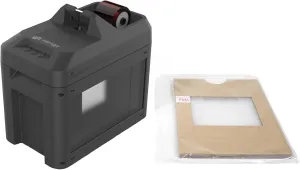 Smart-Bit ID Card Printer Ink Ribbon Shredder Bundle - Includes Shredder, Bin, Power Supply, 6 Disposal Bags