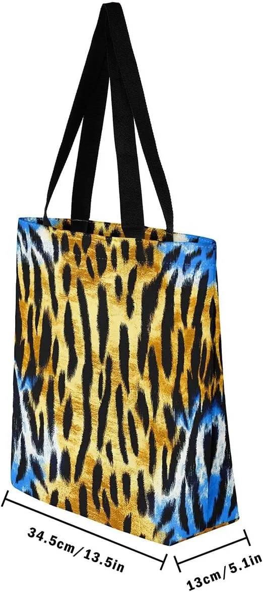 Snake Canvas Tote Bag for Women,Wild Animal The Tote Bag,Little Dragon Snake Hide Reusable Cloth Cotton Bags
