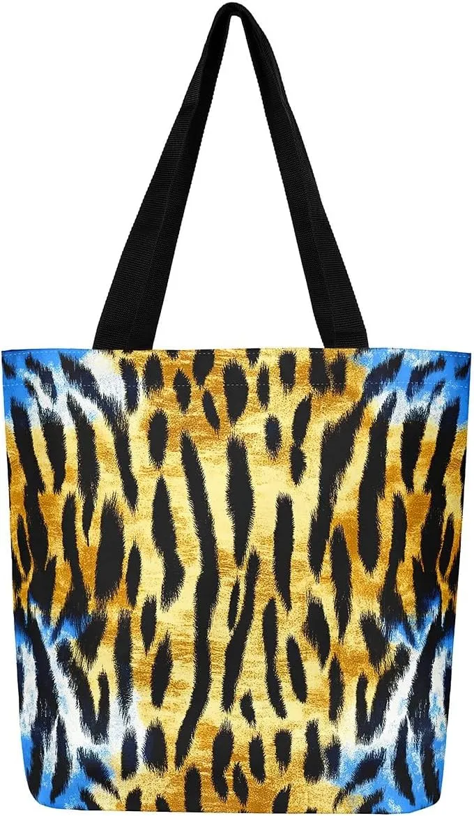 Snake Canvas Tote Bag for Women,Wild Animal The Tote Bag,Little Dragon Snake Hide Reusable Cloth Cotton Bags
