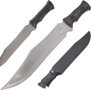 Snake Eye Tactical Hunting Raptor Knife with 18" Overall Length and 13" Clip Point Blade, Micarta Wood Handle