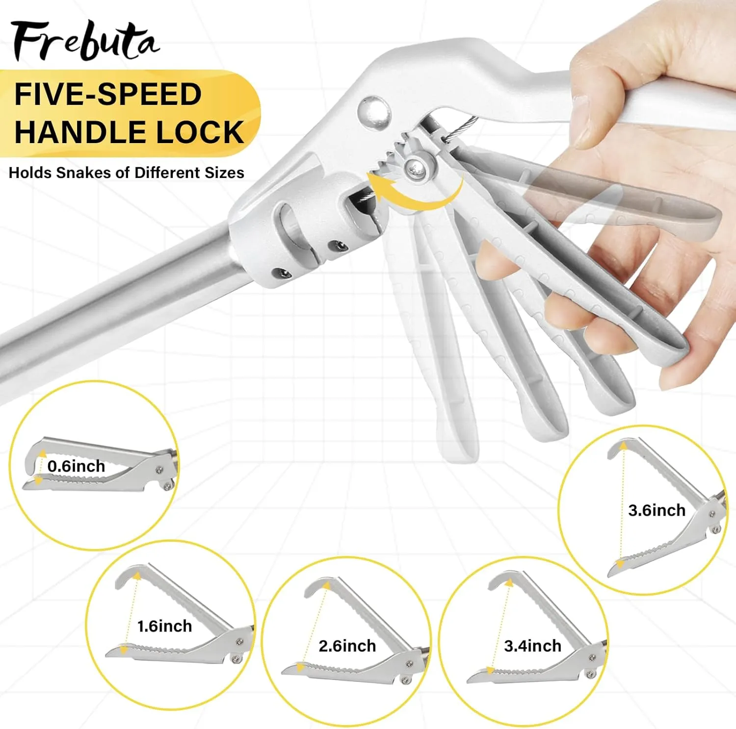 Snake Grabber Tool, 69" Snake Tongs Grabber for Rattlesnake Heavy Duty Professional Folding Snake Feeding Tongs Wide Jaw Snake Handling Tool Long Hndle Stainless Steel Tube Sponge Handle