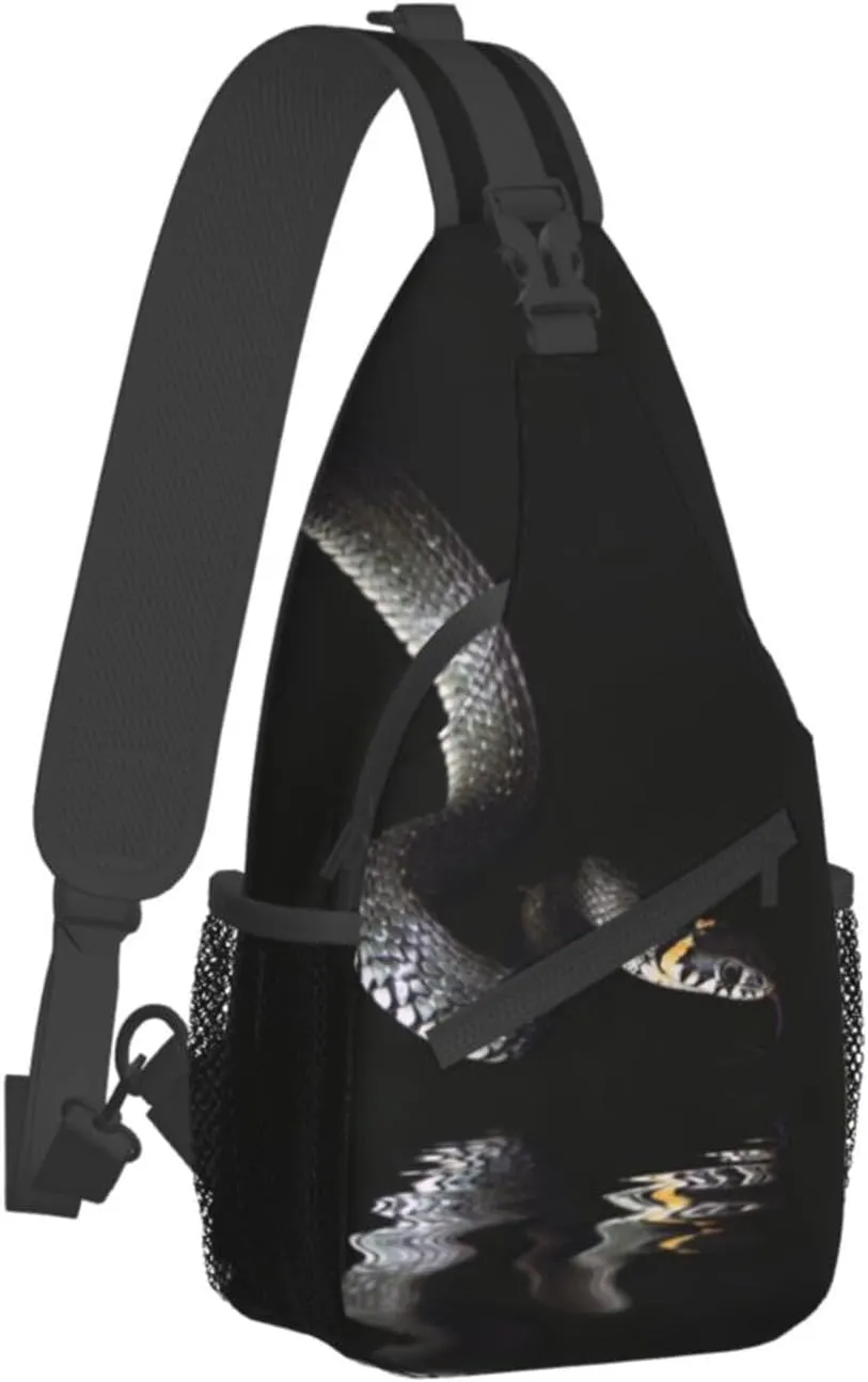Snake Sling Bag Animal Crossbody Chest Daypack Casual Backpack Snake Shoulder Bag Cool Hiking Bag Horror Bag