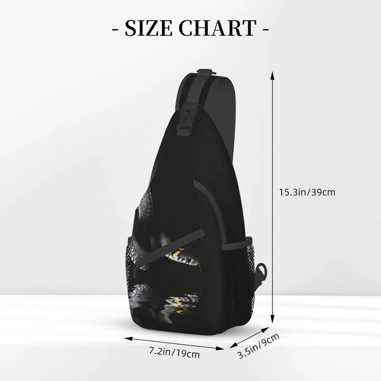 Snake Sling Bag Animal Crossbody Chest Daypack Casual Backpack Snake Shoulder Bag Cool Hiking Bag Horror Bag