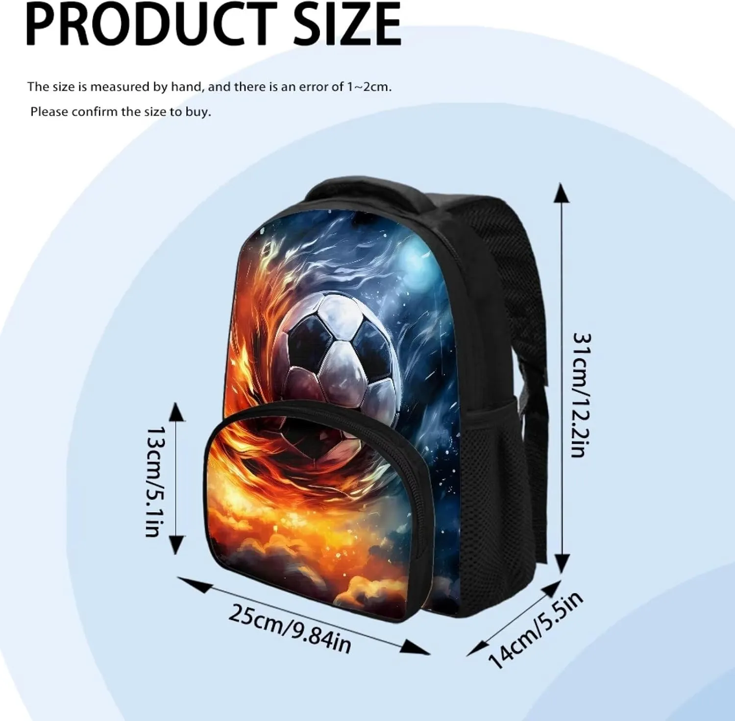 Soccer Galaxy Toddler Kids School Backpack Lightweight School Bags for Girls Boys Large Capacity Preschool Kindergarten Backpack Casual Travel Bag Daypacks 12 Inch