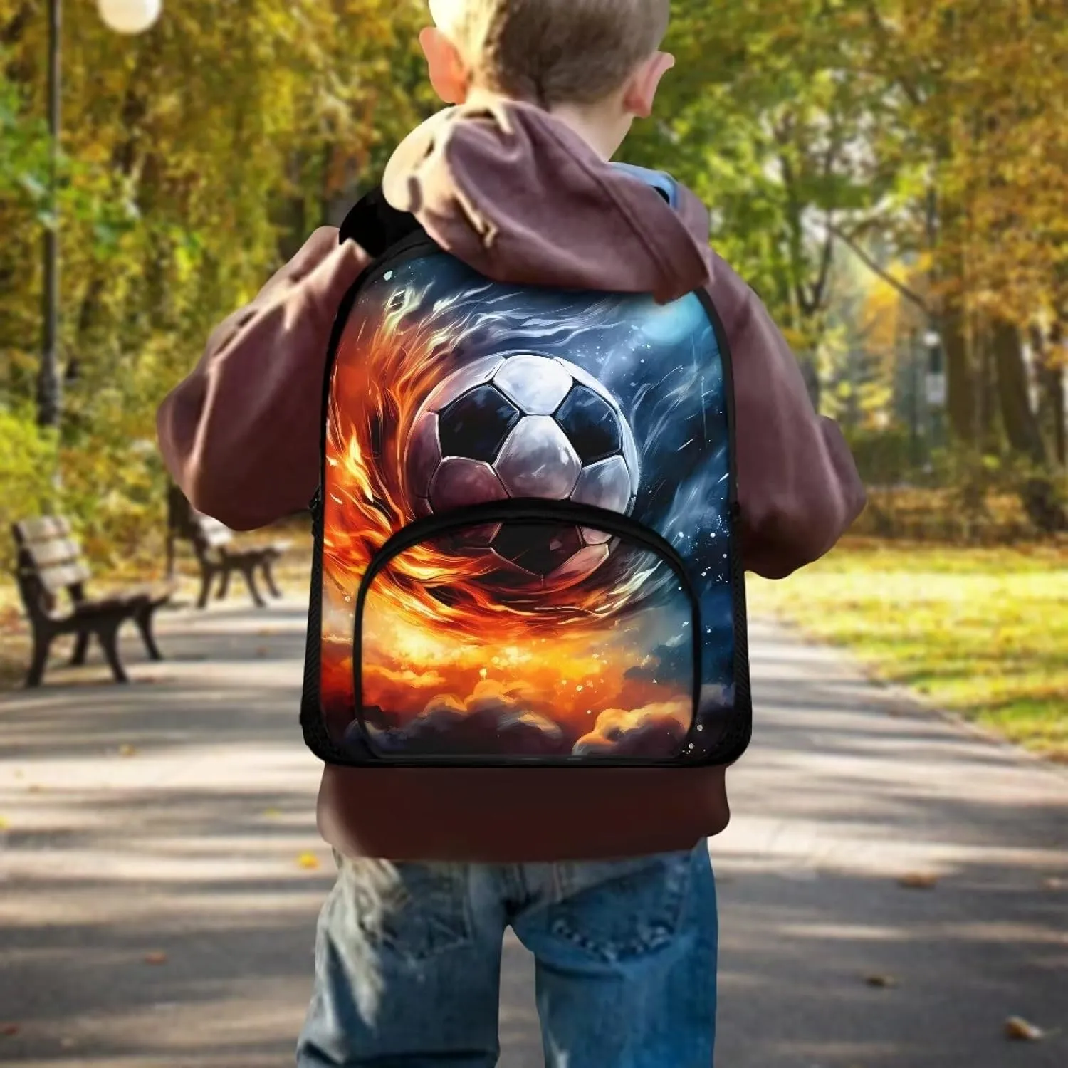 Soccer Galaxy Toddler Kids School Backpack Lightweight School Bags for Girls Boys Large Capacity Preschool Kindergarten Backpack Casual Travel Bag Daypacks 12 Inch