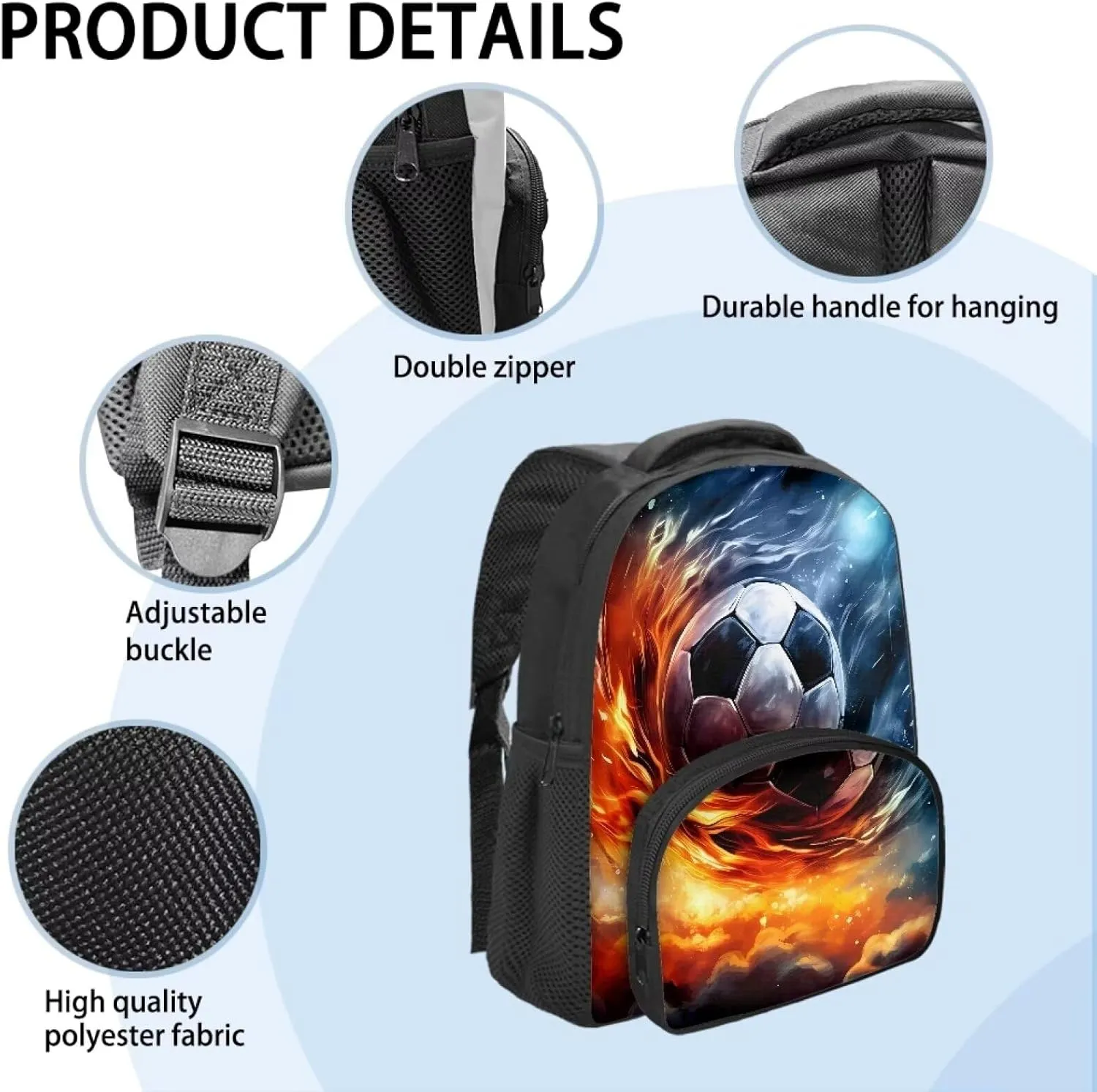 Soccer Galaxy Toddler Kids School Backpack Lightweight School Bags for Girls Boys Large Capacity Preschool Kindergarten Backpack Casual Travel Bag Daypacks 12 Inch
