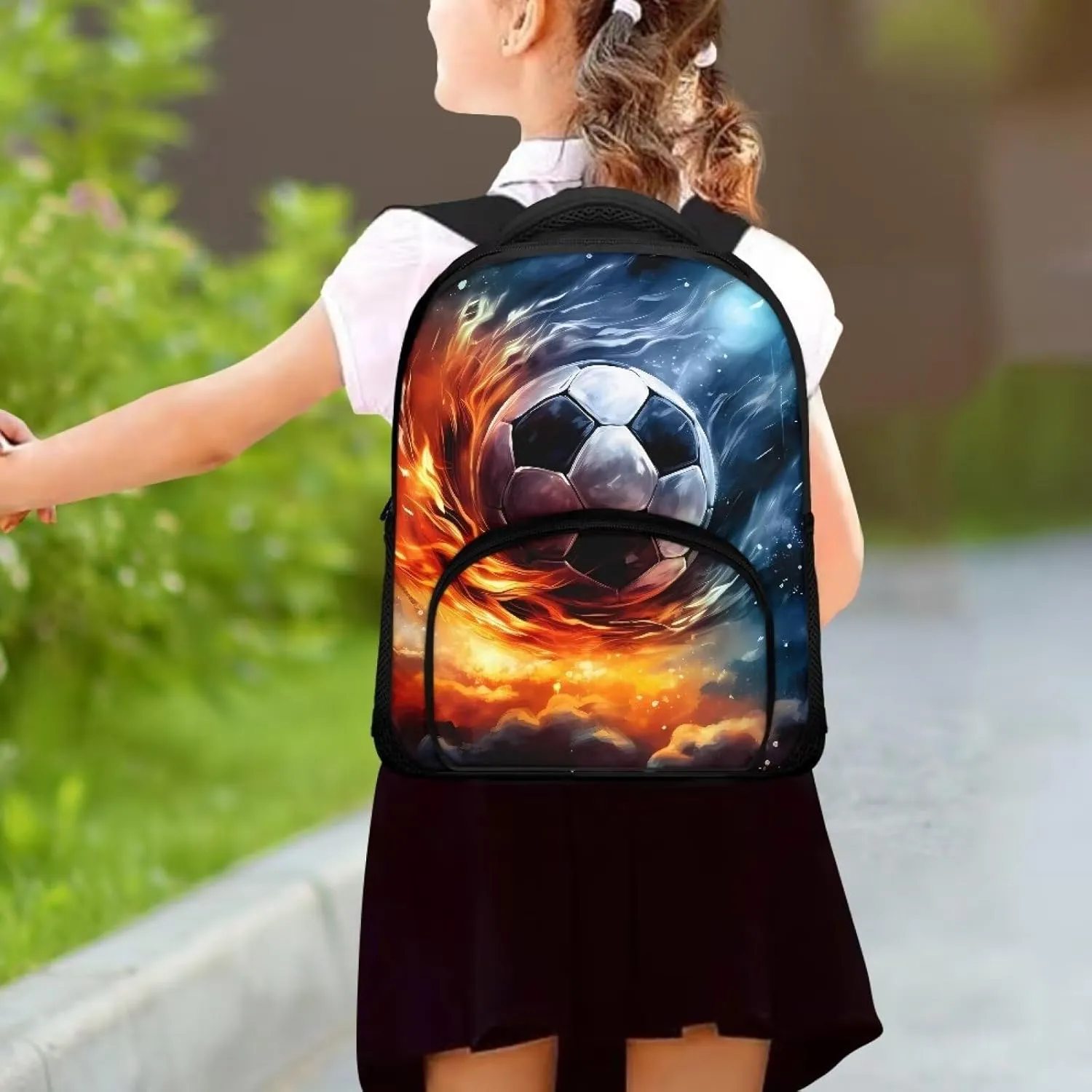 Soccer Galaxy Toddler Kids School Backpack Lightweight School Bags for Girls Boys Large Capacity Preschool Kindergarten Backpack Casual Travel Bag Daypacks 12 Inch