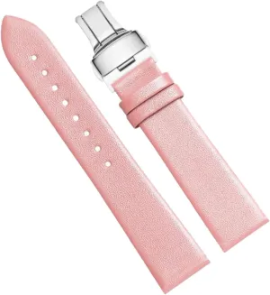 Soft Ultra-Thin Leather Watch Strap with Butterfly Clasp 12-24mm