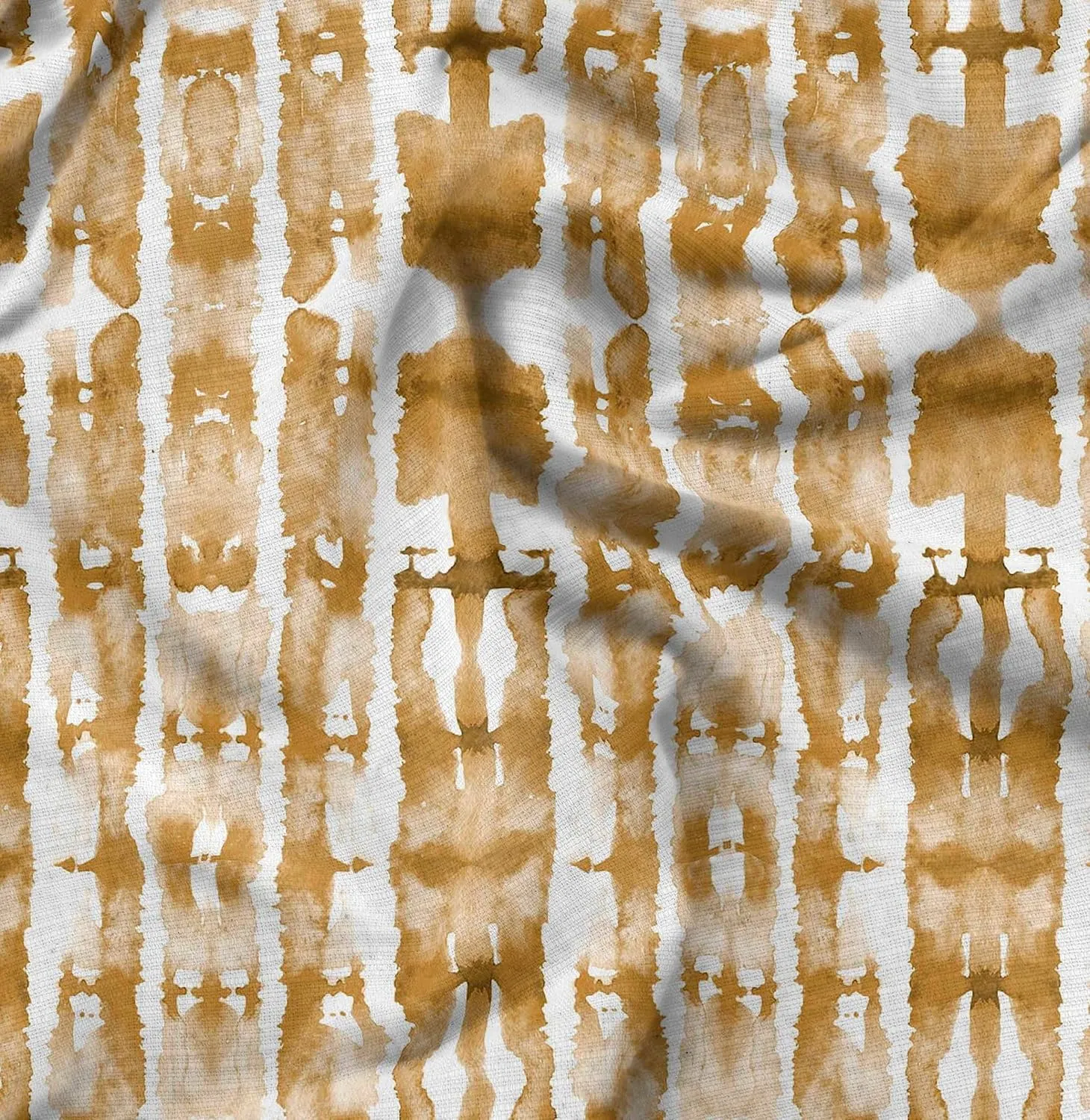 Soimoi Heavy Canvas Orange Fabric - by The Yard - 58 Inch Wide - Shibori Tie & Dye - Shibori Serenity: Japanese Tie & Dye Artistry Printed Fabric