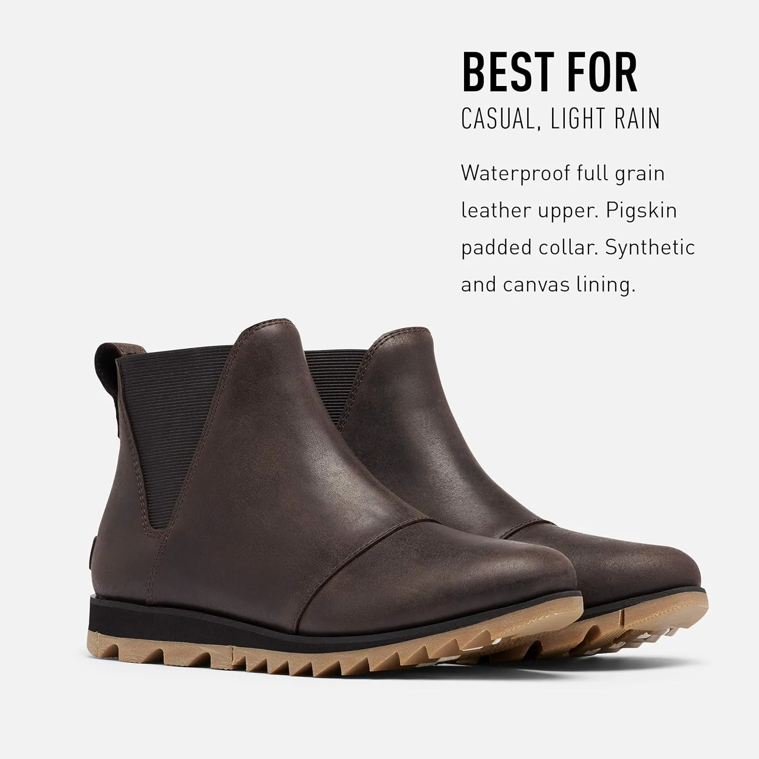Sorel Women's Harlow Chelsea Rain Boot — Waterproof Leather Ankle Booties