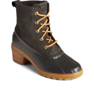 Sperry Saltwater Heel Snake Ankle Boot Black