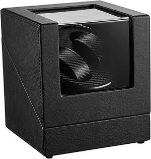 Spinner winding box Watch Winders - 2 0 Automatic Watch Winder Mechanical Watch Winding Box Storage Case Watch Display Holder Organizer Motor Shaker Silent PU Leather Household Quiet and well operated