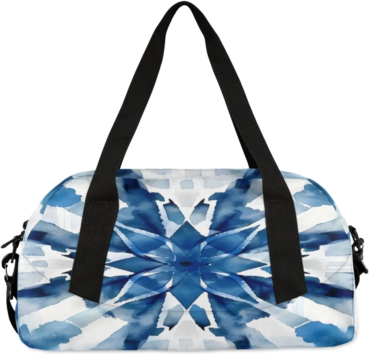 Sport Duffel Bag Blue Tie Dye Print Kids Gym Bag Weekender Overnight Bags for Boys Girls Teens Carry On Workout Travel Bag