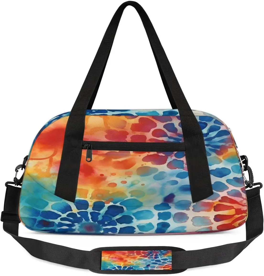 Sport Duffel Bag Colorful Tie Dye Pattern Kids Gym Bag Weekender Overnight Bags for Boys Girls Teens Carry On Workout Travel Bag