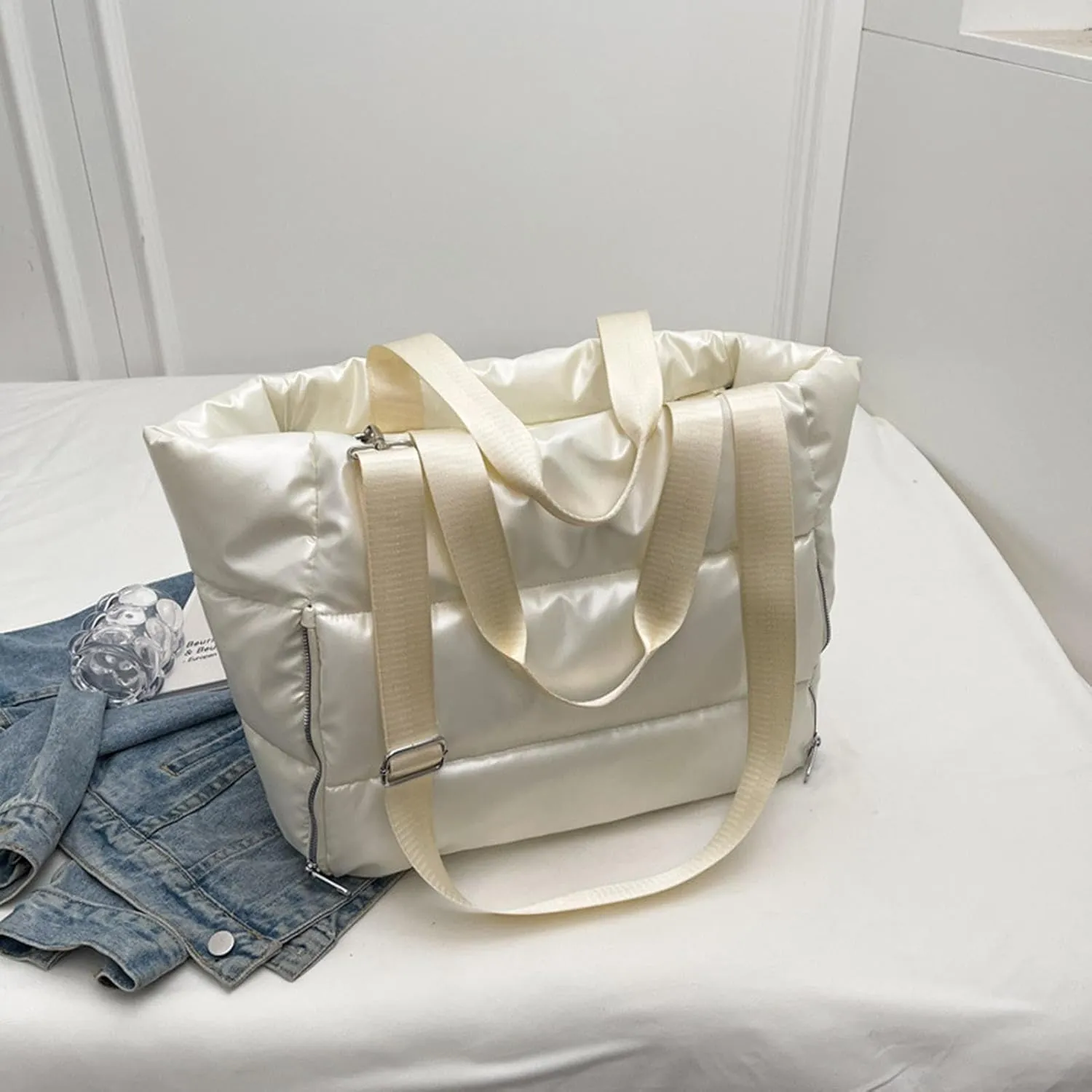 Sports Bag, Fitness Bag, Training Bag, Multifunctional Sports Bag for Women, Waterproof Travel Bag, Sports Bag for Travel, Training, White, see description, See description