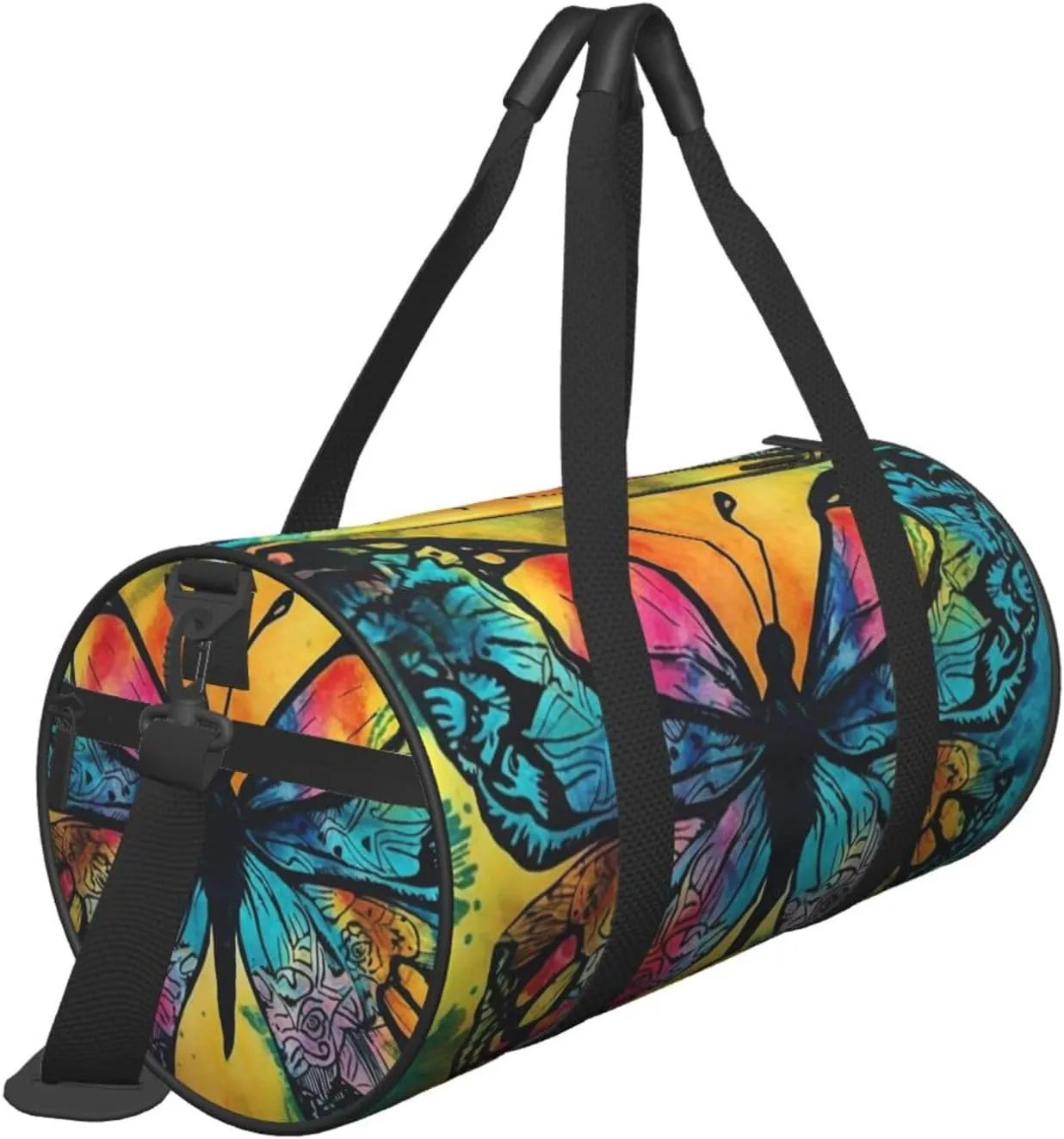 Sports Gym Bag for Women Men Travel Duffel Bag Tote Weekender Bag Carry on Overnight Bag for Travel Swimming Fitness Workout Sports Butterfly Tie Dye Duffle Bag