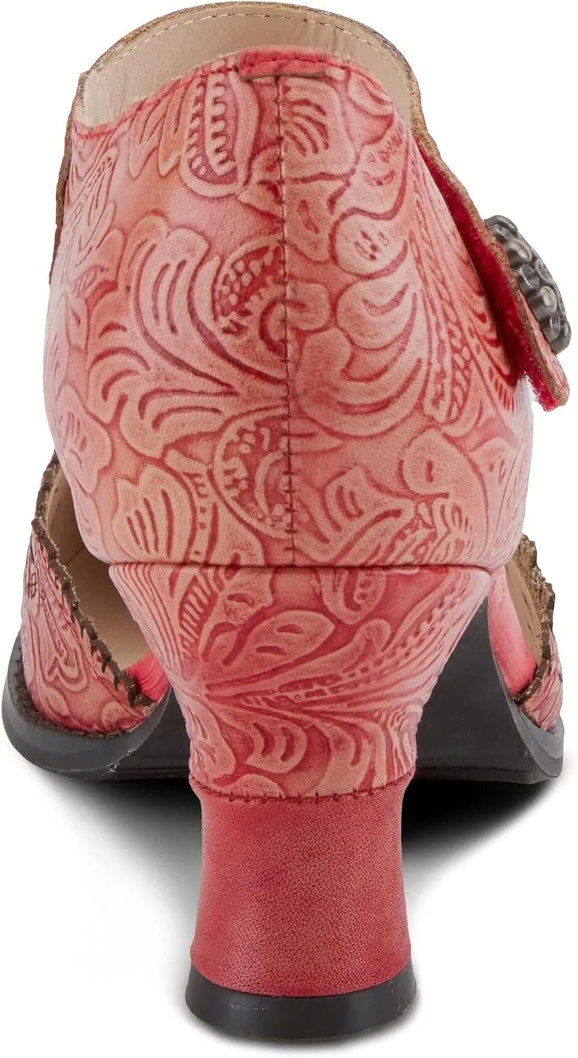 Spring Step L'Artiste Visionary Pump Shoes for Women | French Inspired Hand Painted Leather D'Orsay High Heels for Women with Ankle Strap
