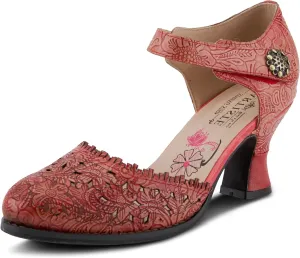 Spring Step L'Artiste Visionary Pump Shoes for Women | French Inspired Hand Painted Leather D'Orsay High Heels for Women with Ankle Strap