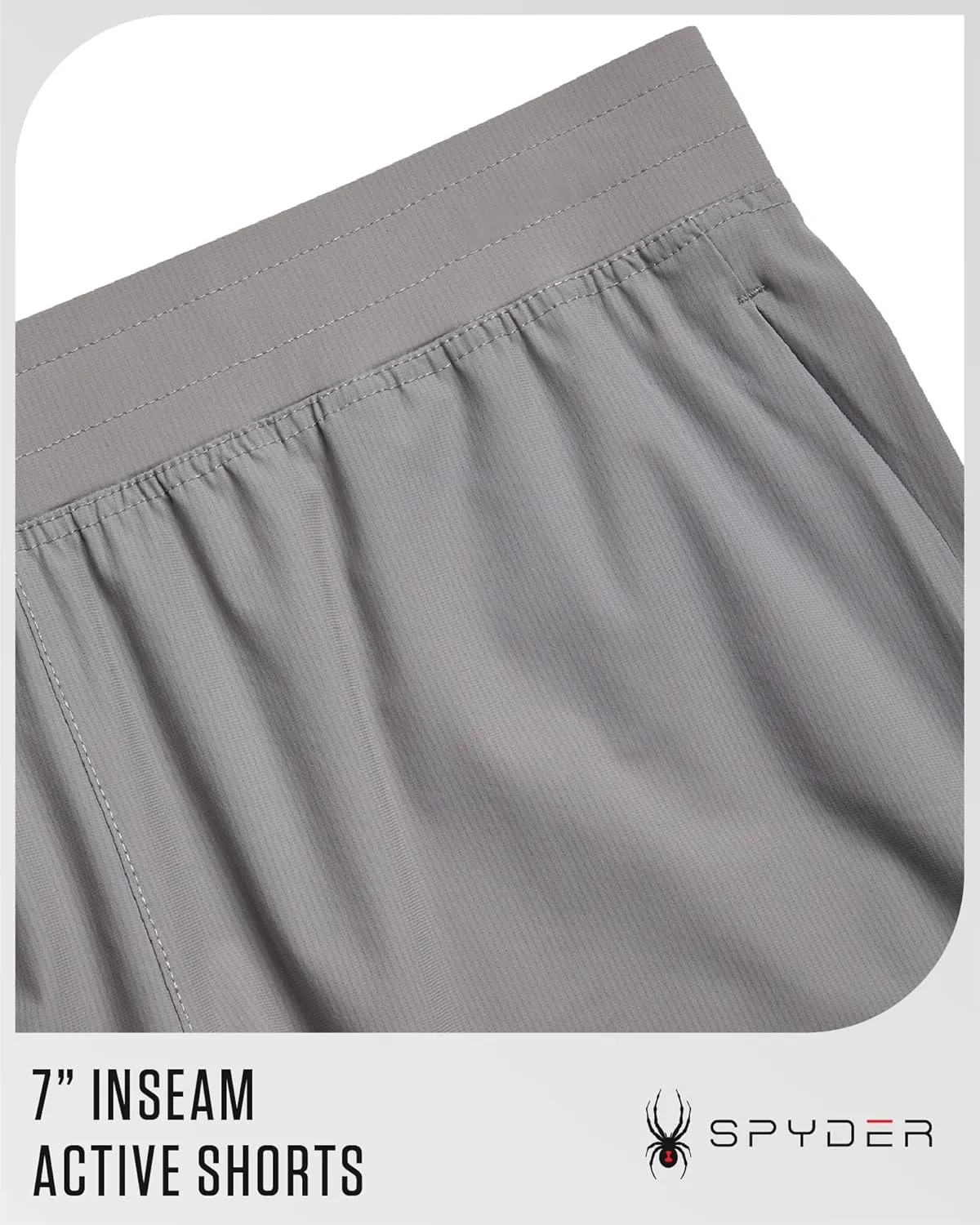 Spyder Men's Gym Shorts - Nylon Stretch 7'' Knit Active Workout Shorts with Zipper Pockets for Running, Hiking (Sizes: S-XL)