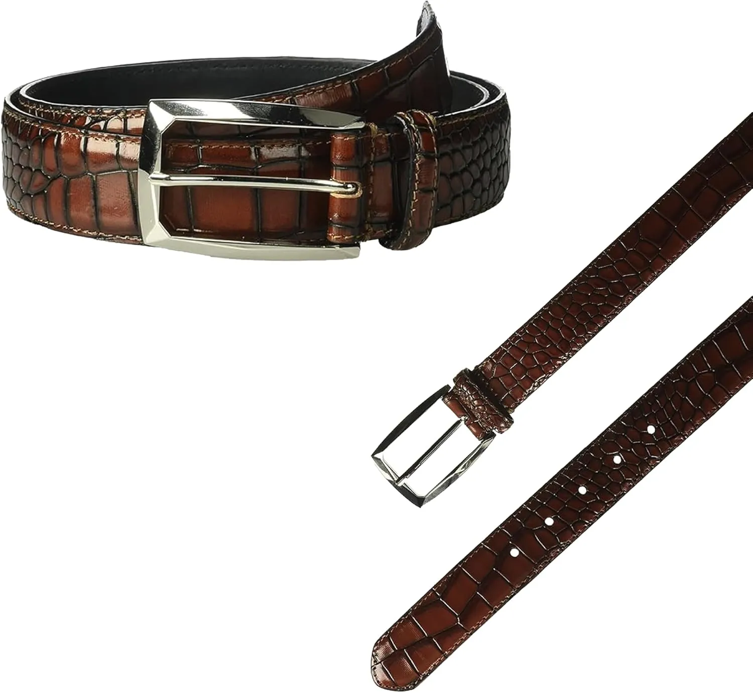 Stacy Adams Men's Ozzie Croc Embossed Belt