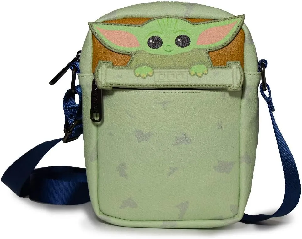 Star Wars Bag, Crossbody, the Mandalorian, Baby Yoda Peeking, Vegan Leather