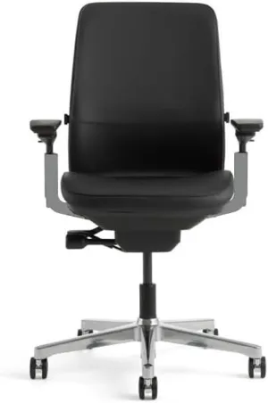 Steelcase Amia Chair (Renewed) (Black Leather)