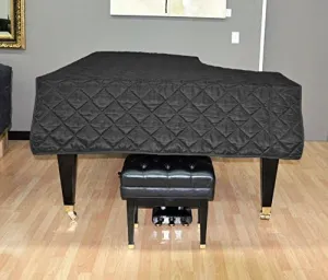 Steinway O Piano Cover 5'10.5" - Quilted Black Nylon with Side Splits Model O